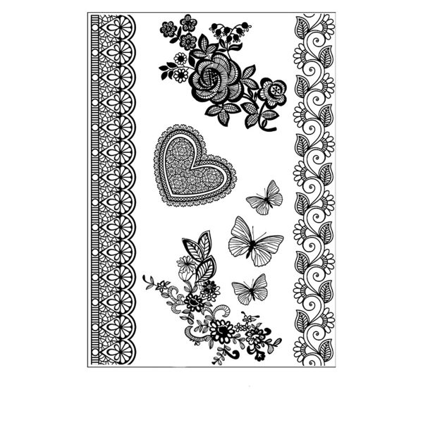 Black Heart Butterfly Temporary Tattoos-Set Of 5 Fashion