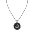 Black Enamel & Silver-Plated Compass Pendant Necklace Hot on Sale