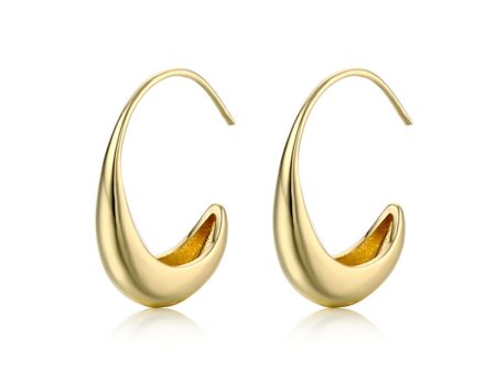 18K Gold-Plated Thin-Thick Hoop Earrings Fashion