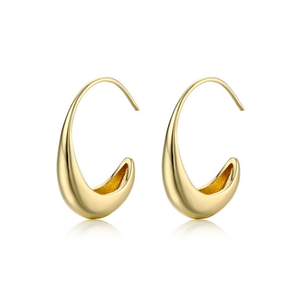 18K Gold-Plated Thin-Thick Hoop Earrings Fashion