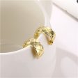 18K Gold-Plated C-Shape Quilt Pattern Huggie Earrings For Cheap