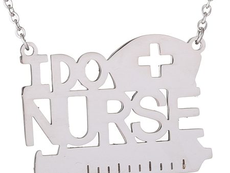 Silver-Plated  I Do Nurse  Pendant Necklace For Cheap