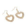 18K Gold-Plated Figaro Open Heart Drop Earrings on Sale