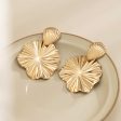 18K Gold-Plated Lotus Leaves Drop Earrings on Sale