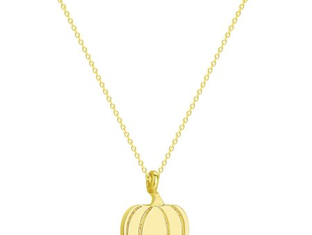 18K Gold-Plated Pumpkin Pendant Necklace For Discount