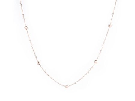 18K Rose Gold-Plated Bead Station Necklace For Discount