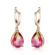 Yellow & Red Crystal Teardrop Leverback Earrings For Cheap