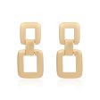 18K Gold-Plated Open Square Drop Earrings For Cheap