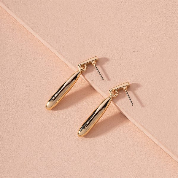 18K Gold-Plated Oval Drop Earrings Online Sale