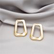 18K Gold-Plated Open Ladder Stud Earrings For Sale