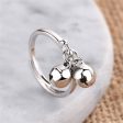 Silver-Plated Double Bell Adjustable Ring Sale