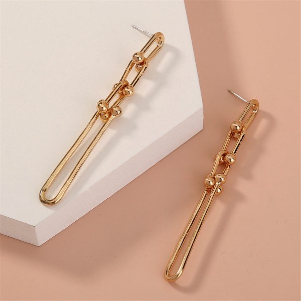 18K Gold-Plated Studded Drop Earrings Cheap