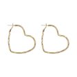 18K Gold-Plated Twisted Heart Hoop Earrings For Sale