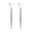 Silver-Plated Rectangle Tassel Drop Earrings For Discount