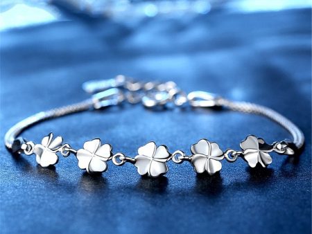 Silver-Plated Clover Bracelet Online