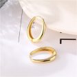 18K Gold-Plated Ellipse Huggie Earrings For Cheap