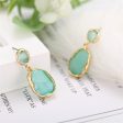 18K Gold-Plated & Green Oil Drip Drop Earring For Discount