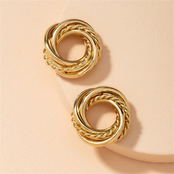 18K Gold-Plated Open Twine Stud Earrings Sale