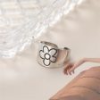 Silver-Plated Flower Open Band Ring Online Sale