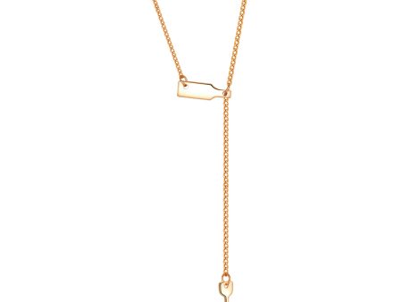 18K Gold-Plated Wine Lariat Necklace Hot on Sale