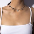 Silver-Plated Butterfly Station Choker Necklace Cheap