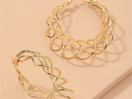 18K Gold-Plated Abstract Nest Hoop Earrings Fashion