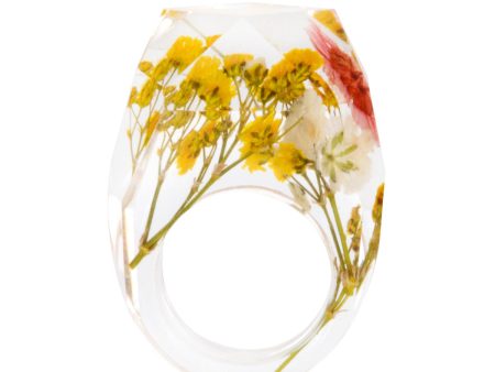 Yellow Dried Flower Ring Fashion