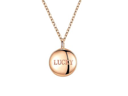 18K Rose Gold-Plated  Lucky  Round Pendant Necklace Sale