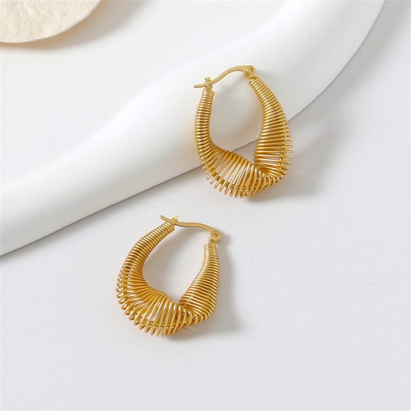 18K Gold-Plated Spring Huggie Earrings Online Hot Sale