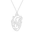 Silver-Plated Openwork Heart Pendant Necklace on Sale