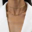 18K Gold-Plated Herringbone Cable Chain Choker Set For Discount