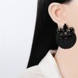 Black Crystal & Cubic Zirconia Butterfly Drop Earrings For Cheap