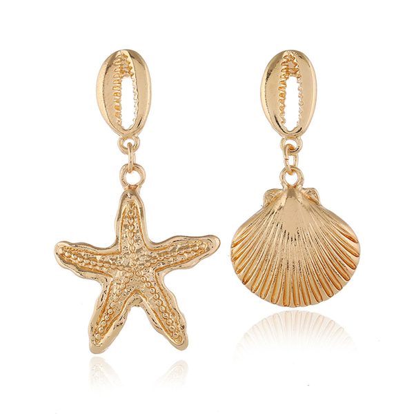 18K Gold-Plated Starfish & Shell Drop Earrings Discount