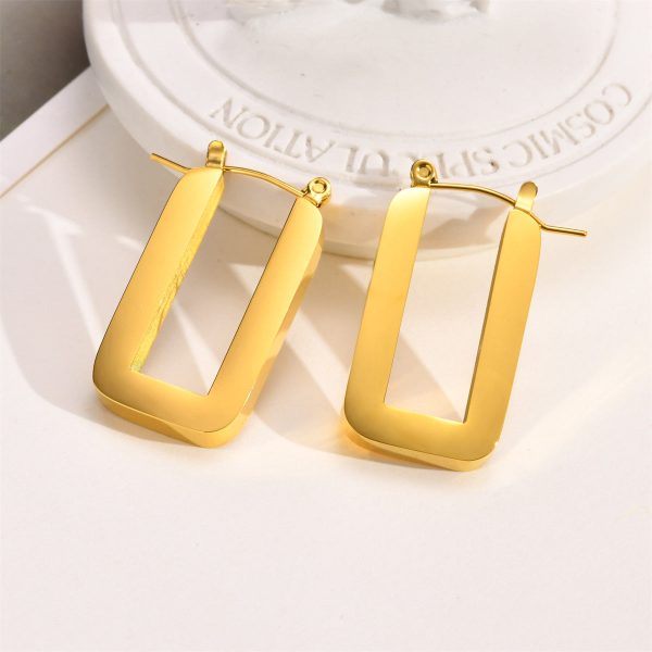 18K Gold-Plated U-Shape Hoop Earrings Fashion