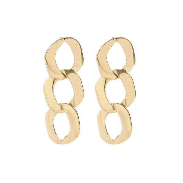 18K Gold-Plated Curb-Chain Drop Earrings For Sale