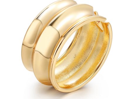 18K Gold-Plated Drum Hinge Bangle Online now