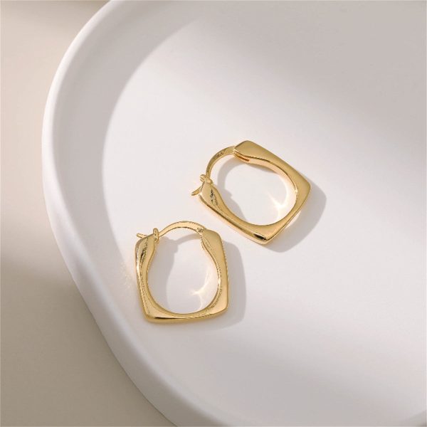 18K Gold-Plated Square Hoop Earrings Sale