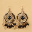 Black Acrylic & Enamel 18K Gold-Plated Openwork Round Drop Earrings Online now