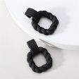 Black Resin & Silver-Plated Twine Square Drop Earrings For Cheap