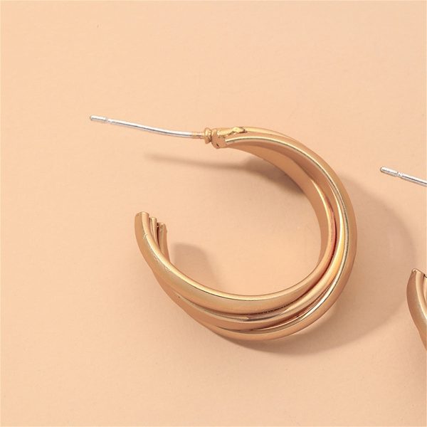 18K Gold-Plated Curved Hoop Earrings Cheap