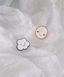 White Oil Drip & Silver-Plated Cloud Asymmetrical Stud Earrings For Cheap