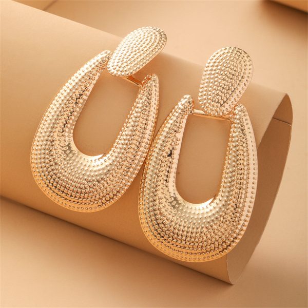 18K Gold-Plated Open Oval Drop Earrings Online now