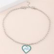 Blue Enamel & Silver-Plated  Angel  Heart Pendant Necklace Supply