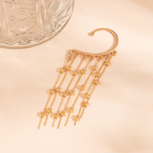 18K Gold-Plated Star Tassel Ear Cuff Hot on Sale