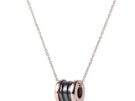 Black Ceramic & 18K Rose Gold-Plated Coil Pendant Necklace Hot on Sale