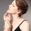 Turquoise & Cubic Zirconia Marquise Drop Earrings on Sale