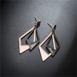 Black Acrylic & 18K Rose Gold-Plated  Love  Stacked Rhombus Drop Earrings Supply