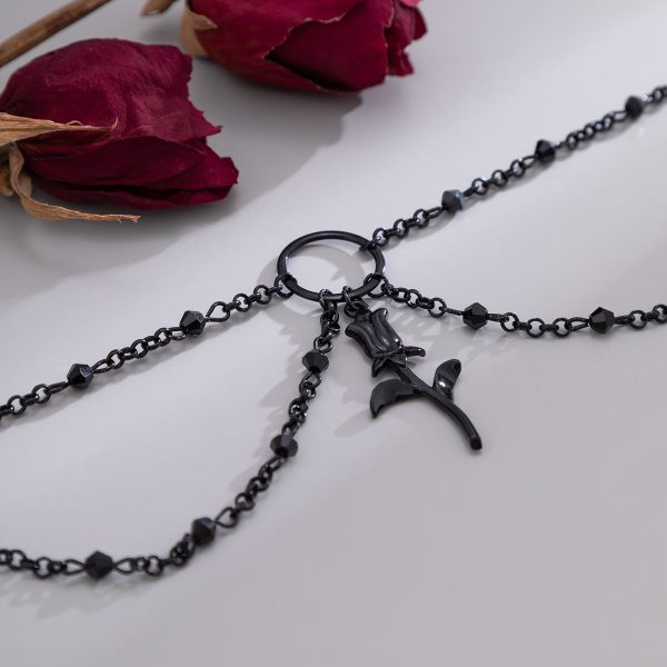 Black Rose Layered Choker Necklace Discount