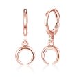 18K Rose Gold-Plated Moon Huggie Drop Earrings Supply