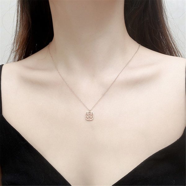 18K Rose Gold-Plated Happiness Pendant Necklace Cheap